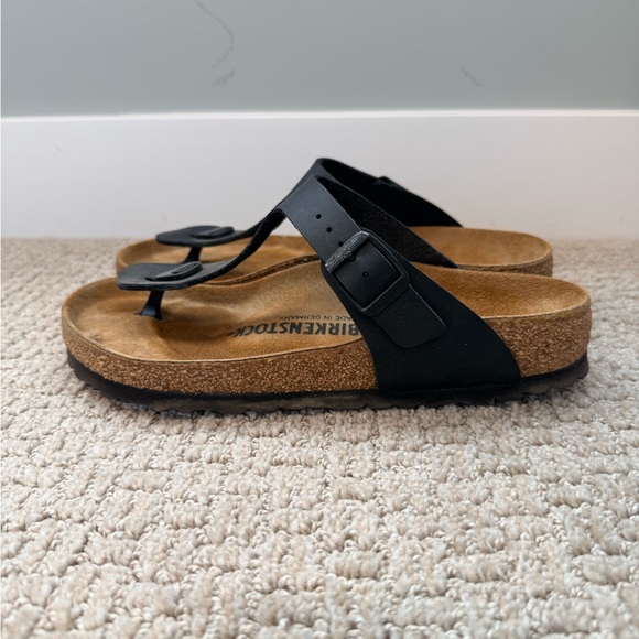 Birkenstock Gizeh Black Thong Sandals Size 37 EU 6-6.5 Women Birko-Flor Cork - Picture 2 of 8